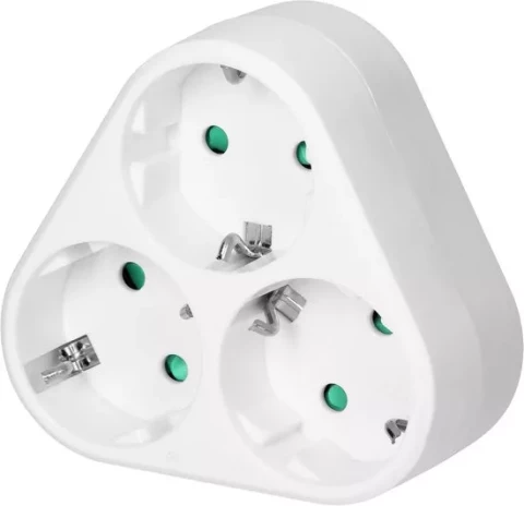 OR-AE-13178(GS) Trīskāršais sadalītājs 3x2P + E (Schuko), balts