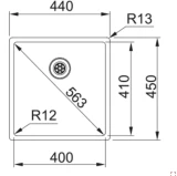 FRANKE virtuves izlietne BXX 210/110-40 PopUp 440x450mm nerūs.tērauds pulēts 127.0375.252