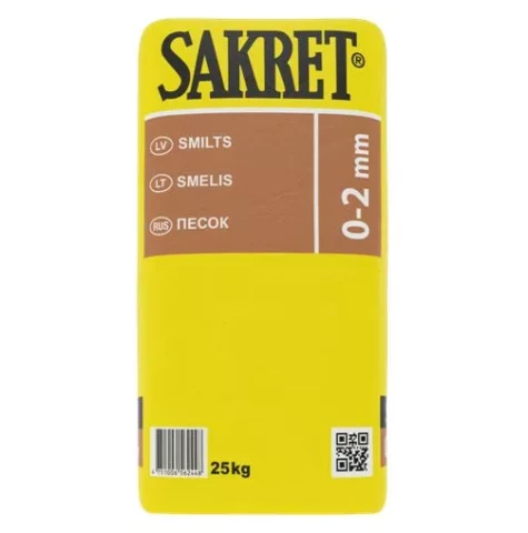 Sakret smilts 25kg Smilts ar frakciju 0-2mm