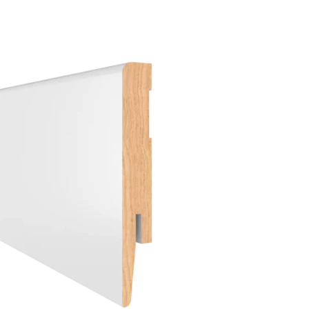 Grīdlīste MDF laminēta GP0801 80x15x2420mm balta DIAMOND