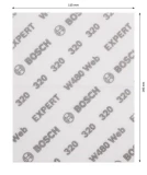Slīpēšanas lokšņu komplekts EXPERT W480 Web 1/4 115x140mm G320 2 gab/iep BOSCH 2608902384