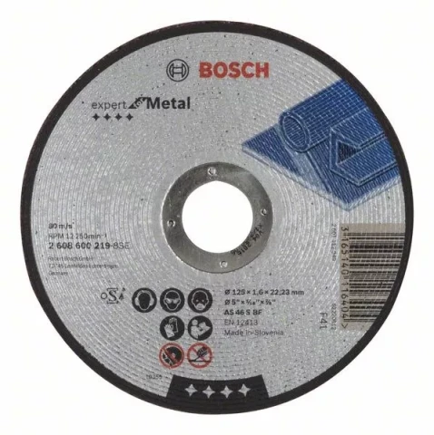 Griezējdisks Metālam  125x1.6x22.2mm, BOSCH 2608600219