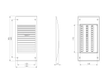 ventilation grille plastic, 140x300mm, adjustable