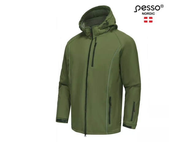 Ziemas jaka softshell zaļa PESSO Otava, IZM M