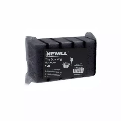 Tīrīšanas sūkļi, 5gab komplektā, melni