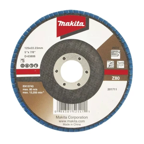 Lameldisks 125mm Z80 Cirkonijs, MAKITA D-63806