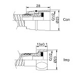 Rubineta Душевой шланг 175 см, Con/Imp, S.S. 600025B