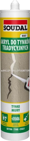 Soudal AKRYL balts 280ml Akrila hermētiķis ar smiltīm ārdarbiem