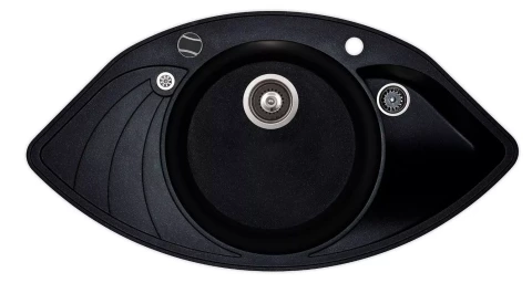 Granīta Virtuves izlietne SCP151—601 AW , 945x505mm, black metallic xx