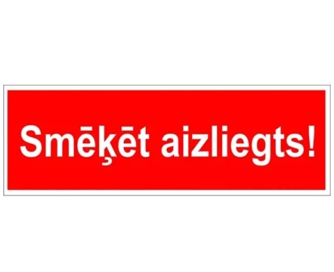 Uzlīme  ''Smēķēt aizliegts''  vārdiem 10x20cm