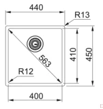 FRANKE izlietne BXX 210/110-40 Manual 440x450mm nerūs.tērauds pulēts 127.0375.284