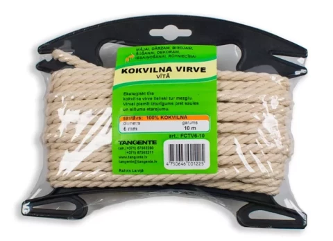 Kokvilnas vītā virve d5mm*20m +plast.turētājs