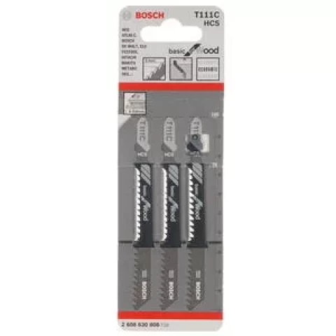 Figūrzāģa asmeņi Wood/basic T 111 C, 3gab, BOSCH 2608630808
