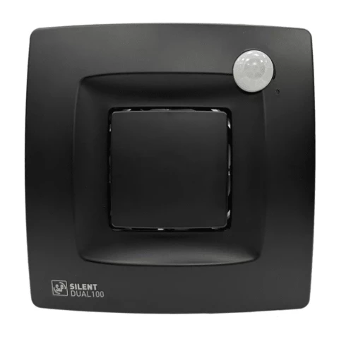 Fan SILENT DUAL 100 matte black with motion and humidity sensor, S&P 0201350