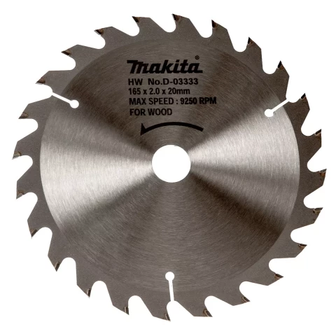 Saw Blade 165x20x2,0mm 24T 20° Makita D-03333