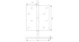 Steel hinge 100x75x2,3mm, bronze, LS 113, left