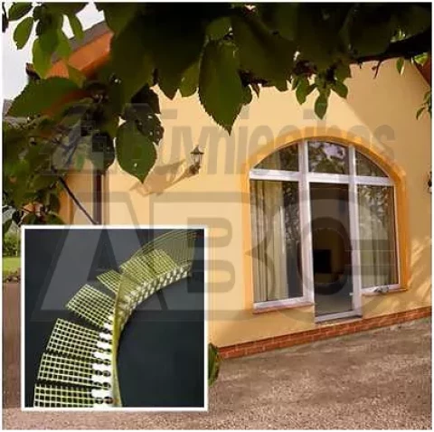 Stūra profils arkām PVC 2.5m ar sietu