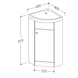 Corner bottom cabinet Piano VA40K-1