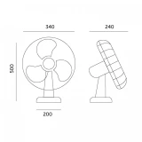 KOBI Galda ventilators VIENTO 40W balts D34cm
