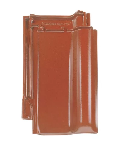 Dakstiņš Rubin 13V ķieģeļsarkans glazēts435x275,6gab/pakā,288gab/pal.,min 14°slīpums,pat.12,35gab/m2