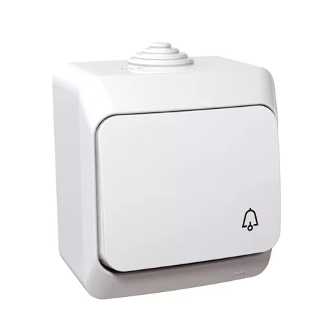 Кнопка Cedar один звонок, белая 