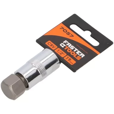 FASTER TOOLS Насадка шестигранная со стержнем 1/2" 19mm