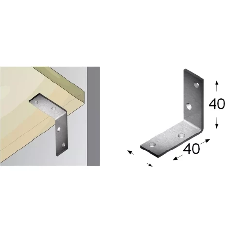 Leņķis mēbelēm 2.0mm 20x40x40mm, 300-101