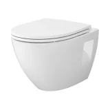 Cersanit concealed WC set – MODUO PLUS, wall-hung toilet with soft-close (SC) seat, black flush button.