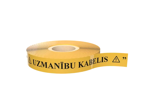 Brīdinājuma lente dzelt  uzmanību kabelis 250mx40mm
