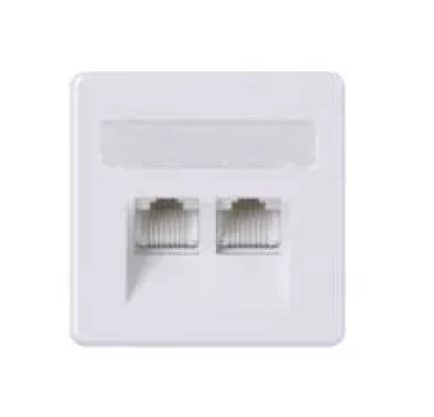 MIKRO datu rozete 2xRJ45 CAT.5 bez ekrāna, balts