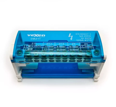 Sadales spailu bloks DIN 2x11 125A/500V