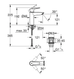 GROHE Start New M basin mixer, push open, chrome, 23575002