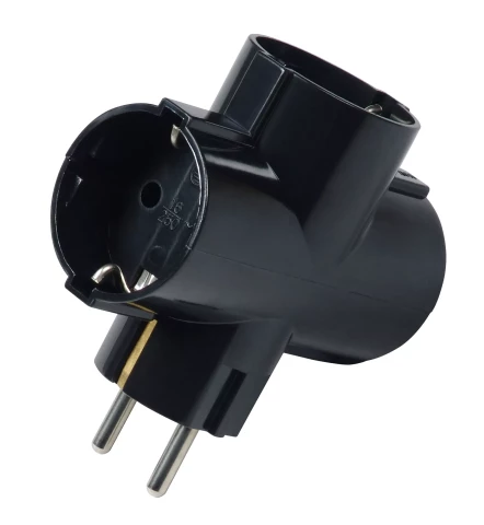 Sadalītājs 3-viet  melns, 16A 250V