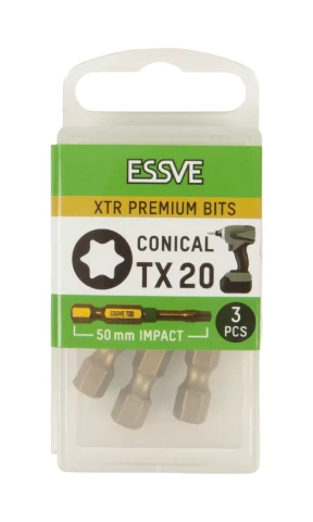 Uzgaļi XTR koniskie IMPACT TX20x50mm, 3gab/iep., ESSVE 10000413