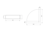 elbow horizontal plastic, 220x55mm, 90*