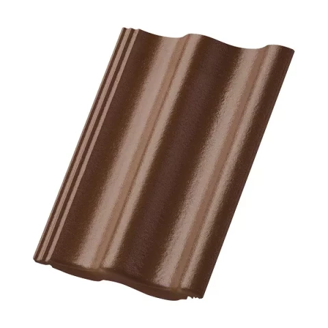 Черепица Zanda Cisar коричневая 420x330, 40 шт./упаковка, 240 шт./поддон, минимальный уклон 14°, расход 9,7 шт./м2 183100403