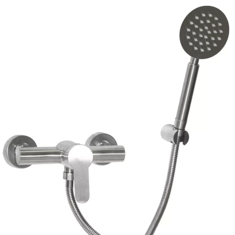 Dušas jaucējkrāns STEEL ar dušas komplektu