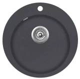 Кухонная гранитная мойка Aquasanita SR100-222W Встраиваемая, Графит + слив с переливом