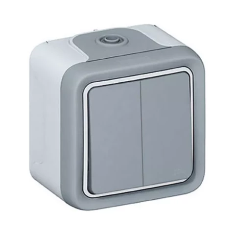 Legrand slēdzis 2-taust  pelēks v/a IP55