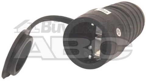 ROZETE A/Z 1-VIET GUMIJAS  AR VĀC MELNA IP-44 VADAM