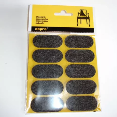 Aizsargpaliktnis mēbelēm 40002 Melns 10gab/iepak 44x20mm