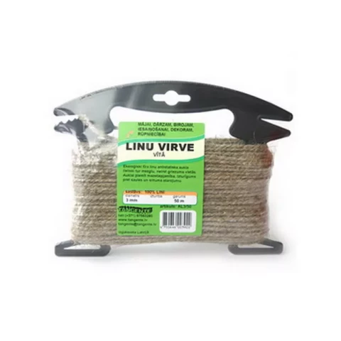 Linu vītā virve d6mm*10m +plast.turētājs