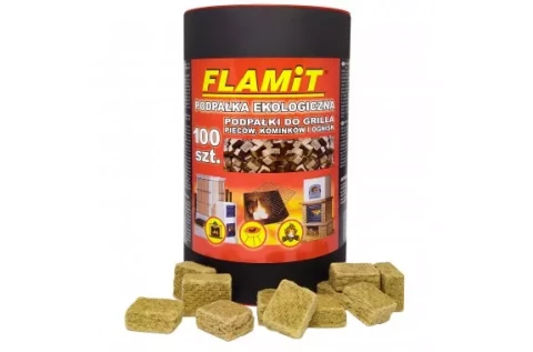 Aizdedzinātājs Flamit brūns, 100gab. griliem ,krāsnīm, ugunskuriem