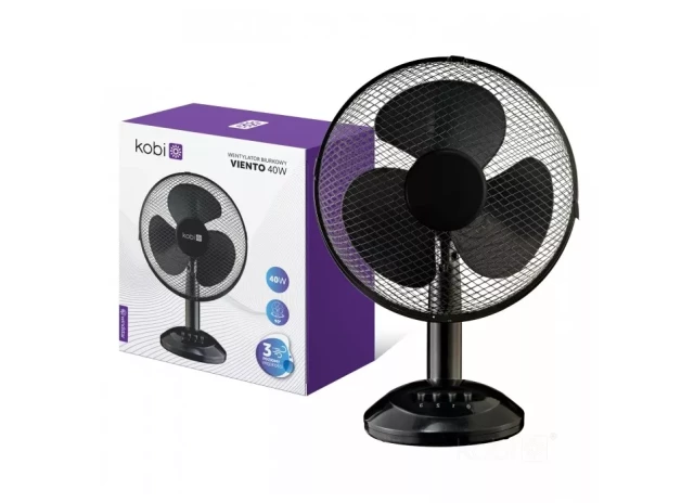 KOBI Galda ventilators VIENTO 40W melns D34cm