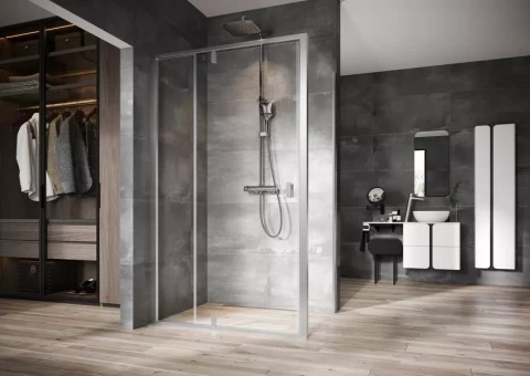 Ravak dušas nekustīgā sieniņa NPSS-90 satīns/stikls Transparent, 90O70U00Z1