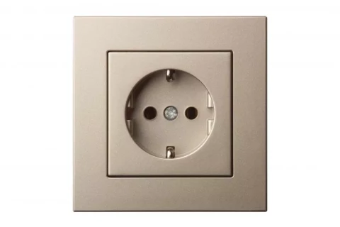 LIREGUS EPSILON champagne  socket with side earth without frame