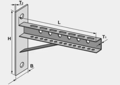 Montāžas leņķis ar balsteni   800mm,