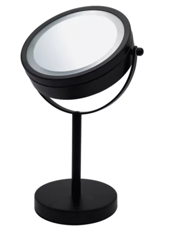 Ridder Отдельно стоящее зеркало для макияжа Daisy M, черное, со светодиодной подсветкой, АБС/стекло