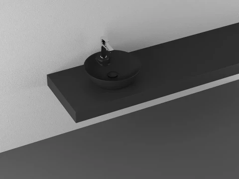 Uzliekama izlietne galda virsmai SistemaY Soft d45cm Matt Black