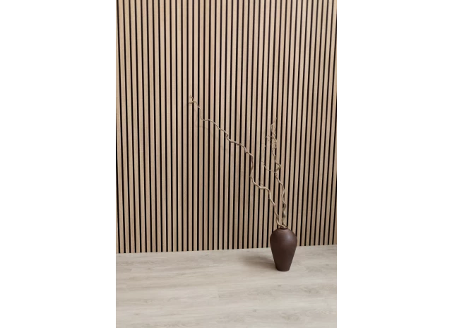 Lineārie sienu paneļi Classic MDF PET 28.5x270cm black/sonoma oak (0.77m2)